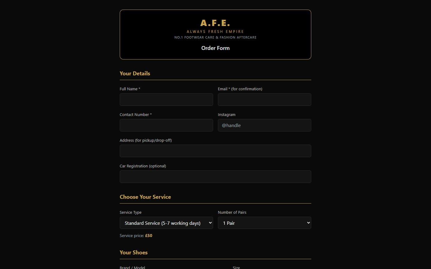 Always Fresh Empire website